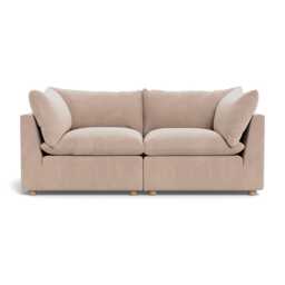 Heal's Astrid 3 Seater Sofa Smart Velvet Pebble Natural Beech Feet