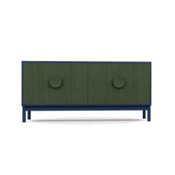 Heal's Tinta Sideboard Green Stain Frame Blue Stain Doors - thumbnail 1