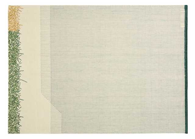 GAN Backstitch Calm Rug in Green 200 x 300cm
