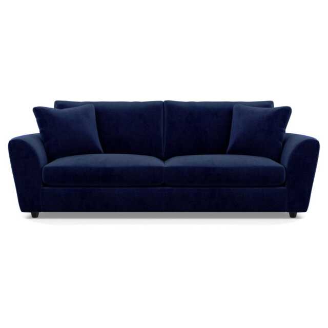 Heal's Snooze 5 Seater Sofa Smart Luxe Velvet Midnight Black Feet