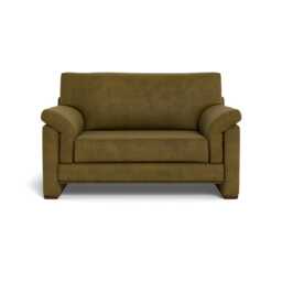 Heal's Paris II Loveseat Smart Luxe Velvet Peridot Walnut Stained Feet