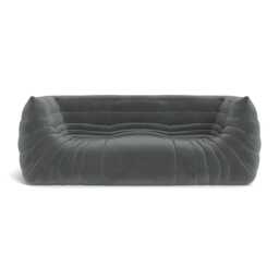 Ligne Roset Togo Medium Settee in Alcantara Steel Grey