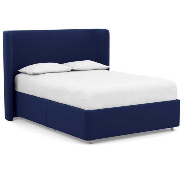 Heal's Deep Divan King Melton Wool New Navy 2 Footend