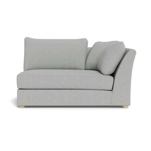 Heal's Tailor Large Curved Right Hand Facing Corner Unit Melton Wool Limestone Natural Feet