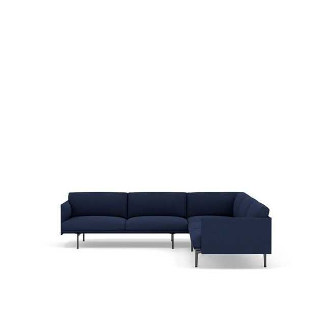 Muuto Outline Corner Sofa Kvadrat Remix Fabric Dark Blue 773