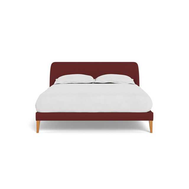 Heal's Wallis Bedstead King Capelo Linen-Cotton Etruscan Red Stained Oak Feet