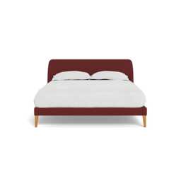Heal's Wallis Bedstead King Capelo Linen-Cotton Etruscan Red Stained Oak Feet