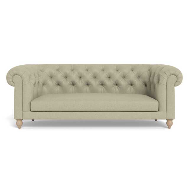 Heal's Fitzrovia 3 Seater Sofa Cotton Grain Natural Feet