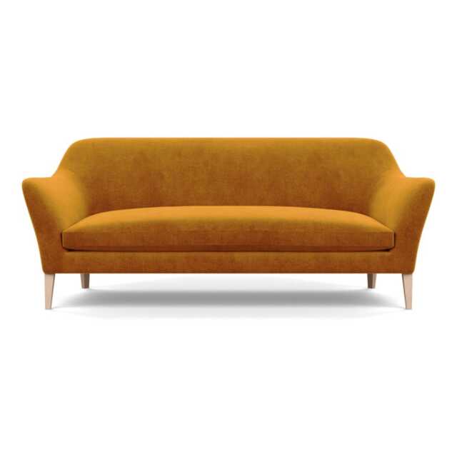 Heal's Wallis 4 Seater Sofa Smart Luxe Velvet Cognac Natural Ash Feet - image 1