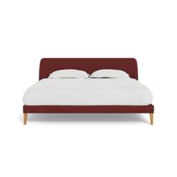Heal's Wallis Bedstead Super King Capelo Linen-Cotton Etruscan Red Stained Oak Feet