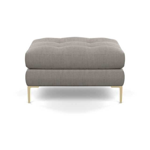 Heal's Eton Footstool Broad Weave Pebble Brass Feet