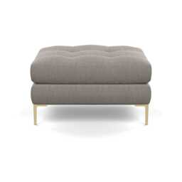 Heal's Eton Footstool Broad Weave Pebble Brass Feet