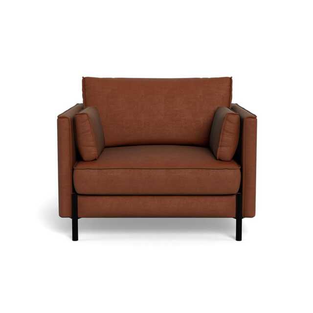 Heal's Tortona Armchair Smart Luxe Velvet Tawny Black Feet