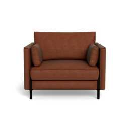Heal's Tortona Armchair Smart Luxe Velvet Tawny Black Feet