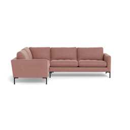 Heal's Eton Left Hand Facing Corner Sofa Smart Luxe Velvet Dusky Pink Black Feet