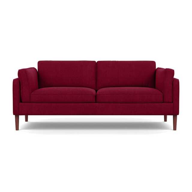 Heal's Sonno 3 Str Sofa St Moritz Wool Red 74 Walnut Feet