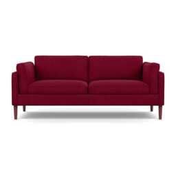 Heal's Sonno 3 Str Sofa St Moritz Wool Red 74 Walnut Feet