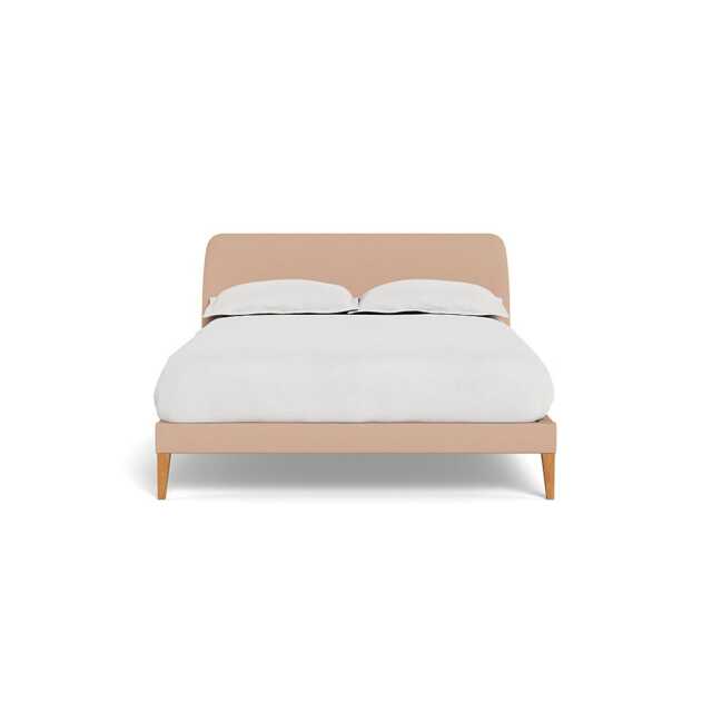 Heal's Wallis Bedstead Double Capelo Linen-Cotton Rosedale Stained Oak Feet