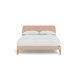 Heal's Wallis Bedstead Double Capelo Linen-Cotton Rosedale Stained Oak Feet