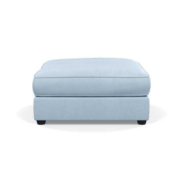 Heal's Tailor Footstool Capelo Linen-Cotton Sea Shanty Black Feet