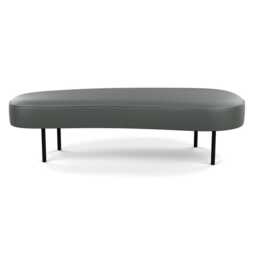 Heal's Isola Large Ottoman Daino leather Steel Black Feet
