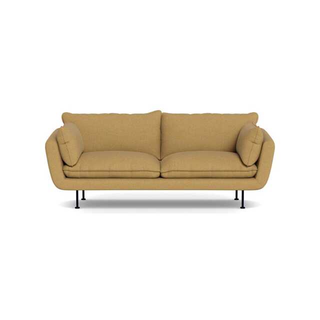 Heal's Allora 3 Seater Sofa Boucle Tweed Citrine Black Feet
