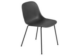 Muuto Fiber Side Chair Tube Base Normal Shell Black - thumbnail 1