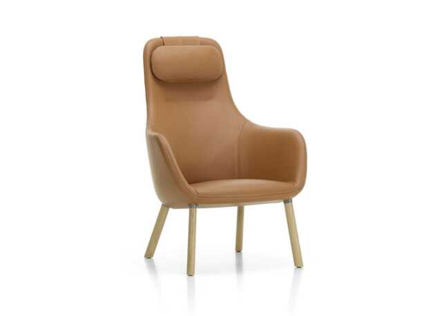Vitra HAL Lounge Chair, Cognac Leather Oak Legs - image 1