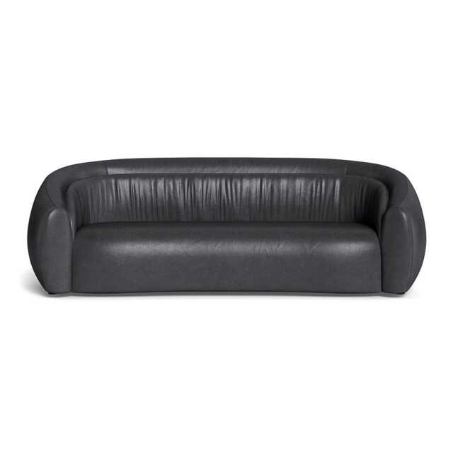 Heal's Flora 4 Seater Sofa Linea Leather Black