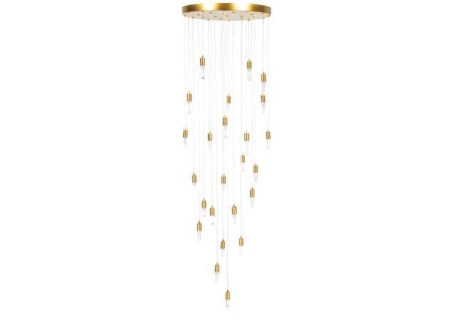 Heal's Rock Crystal LED Chandelier Light Brushed Gold