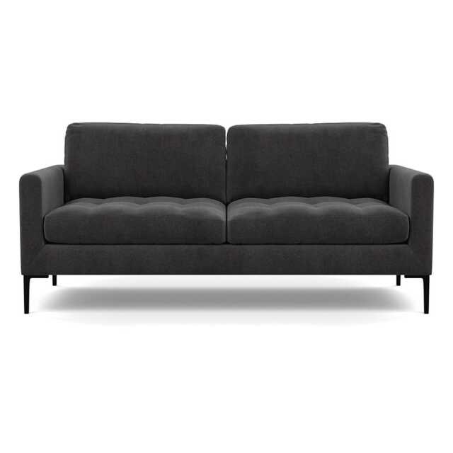 Heal's Eton 3 Seater Sofa Smart Luxe Velvet Nickel Black Feet