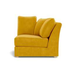 Heal's Tailor Curved Right Hand Facing Corner Unit Smart Luxe Velvet Canary Natural Feet