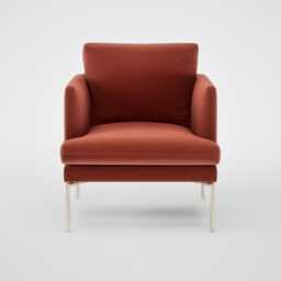 Heal's Matera Armchair Nobilis Velvet Rust 06 Stainless Steel Foot