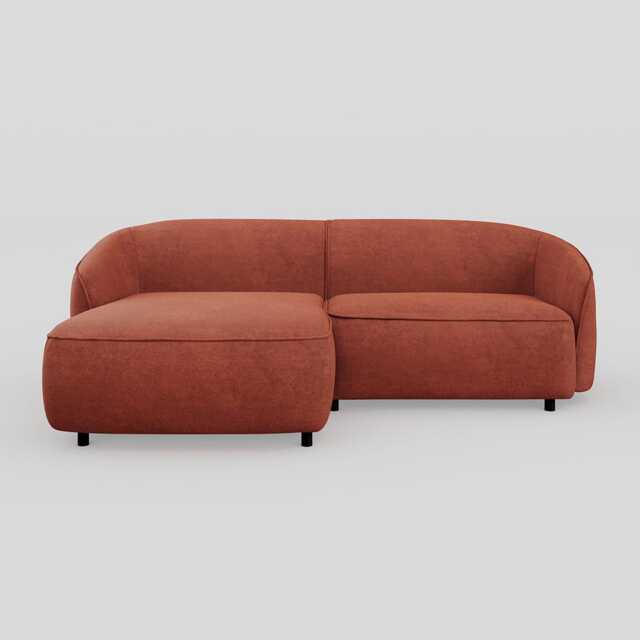 Heal's Aurelie Chaise Sofa LHF Smart Luxe Velvet Tawny