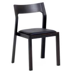 Case Profile Chair, Black Stain with Black Leather Seat