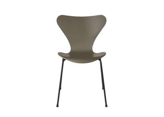 Fritz Hansen Series 7 Chair Coloured Ash Olive Green Black Legs