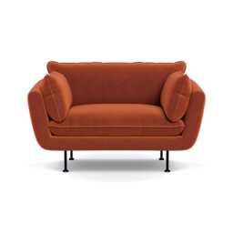 Heal's Allora Loveseat Cotton Velvet Russet Black Feet