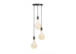 Tala Small Black Canopy With 3 Graphite Pendants and 3 Voronoi II Bulbs