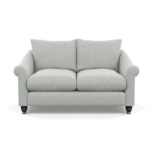 Heal's Devon 2 Seater Sofa Melton Wool Limestone Walnut Stained Feet - image 1