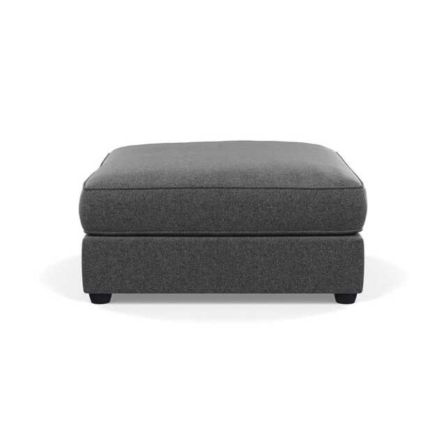 Heal's Tailor Footstool Melton Wool Granite Black Feet