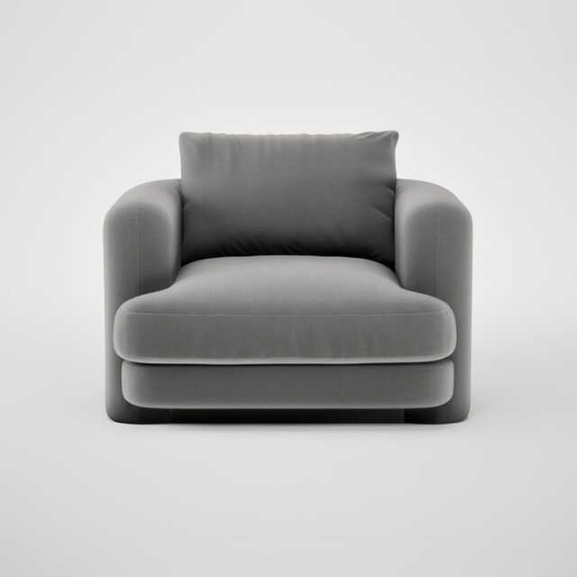 Heal's Rafi Swivel Armchair Smart Velvet Mercury