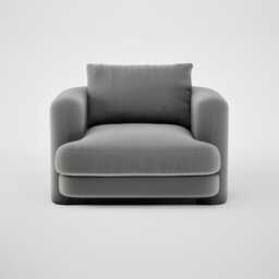 Heal's Rafi Swivel Armchair Smart Velvet Mercury