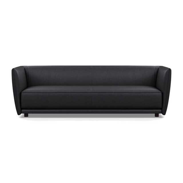Heal's Valley 4 Seater Sofa Linea Black  Walnut Stain Feet - image 1