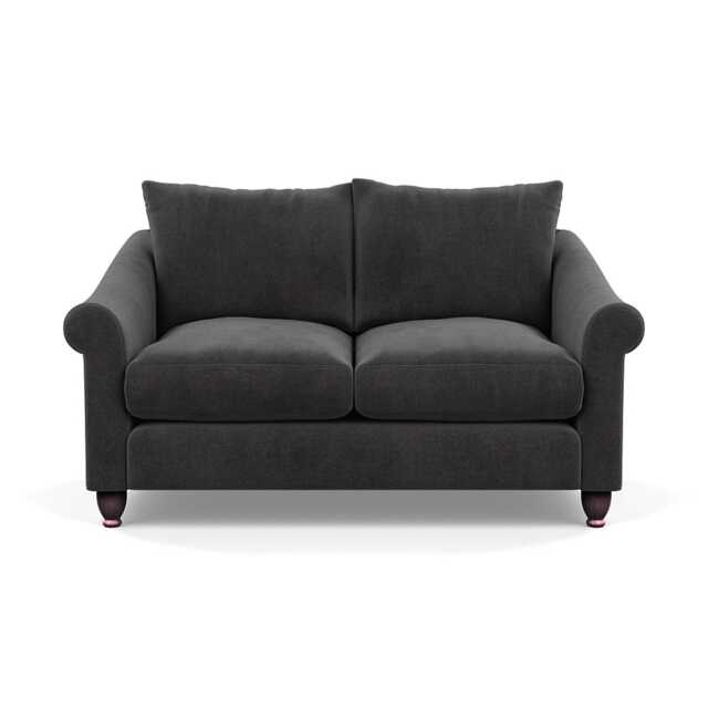 Heal's Devon 2 Seater Sofa Smart Luxe Velvet Nickel Walnut Stained Feet - image 1