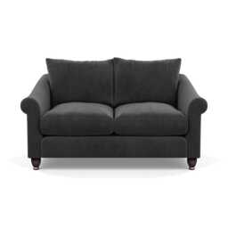 Heal's Devon 2 Seater Sofa Smart Luxe Velvet Nickel Walnut Stained Feet