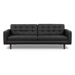 Heal's Hepburn 4 Seater Sofa Grain Leather 063 Graphite Black Feet