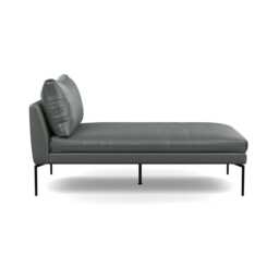Heal's Matera Chaise Longue Leather Daino Steel Black Feet