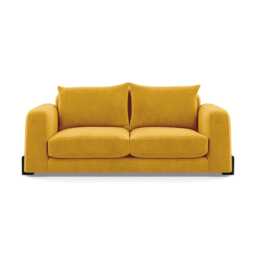 Heal's Nuvola 2 Seater Sofa Smart Luxe Velvet Canary Black Beech Feet