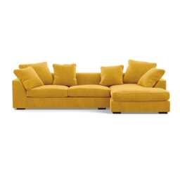 Heal's Cumulus RHF Corner Sofa Smart Luxe Velvet Canary Black Feet