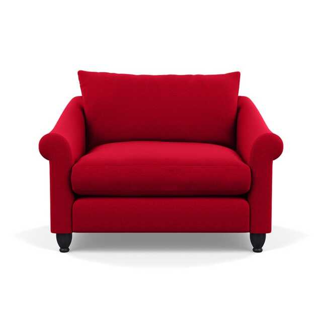 Heal's Devon Loveseat Melton Wool Red Oxide Black Stain Beech Feet - image 1